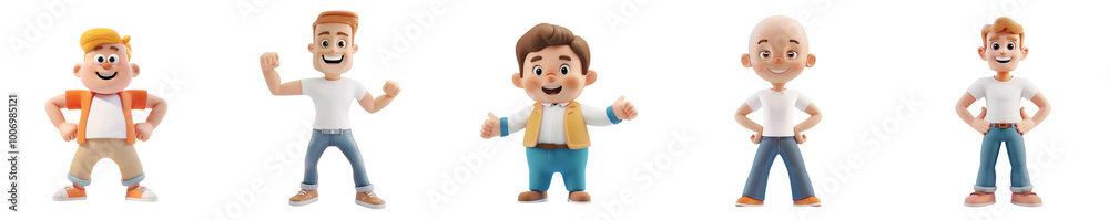 happy white man mascot posing, 3D cartoon illustration, isolated on transparent background, cute animated style, beautiful colors, generative ai happy white man mascot posing, 3D cartoon illustration, isolated on transparent background, cute animated style, beautiful colors, generative ai