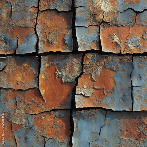 Cracked Rusty Metal Texture Background