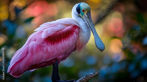 Bird Roseate Spoonbill in Nature, Realistic Photo, Wallpaper, Smartphone Cover and Screen, PC, Laptop, 9:16 and 16:9 Format photo