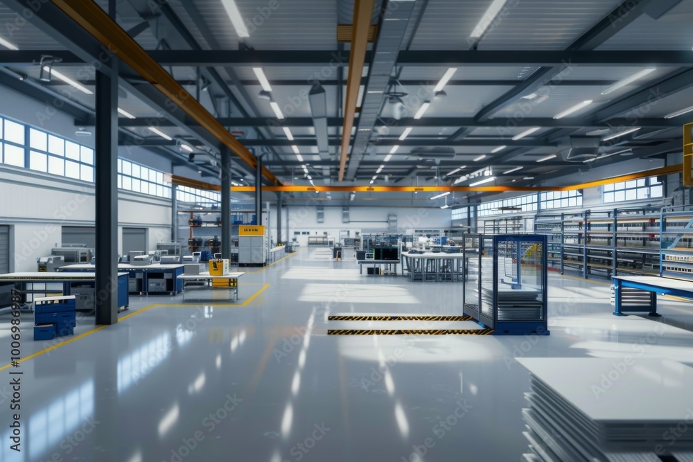 Fototapeta premium Customizable manufacturing environment with digital control systems enabling agile response