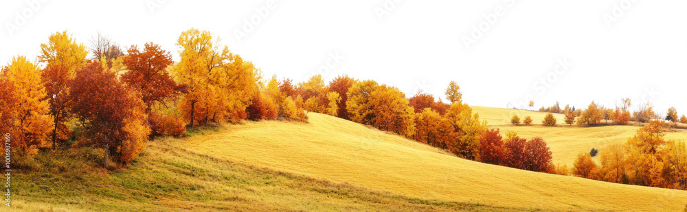 Fototapeta premium PNG Autumn hills lanscape landscape panoramic outdoors.