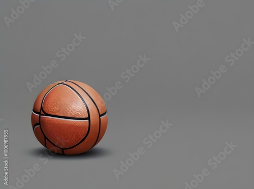 Basketball on a gray background, Generative AI.