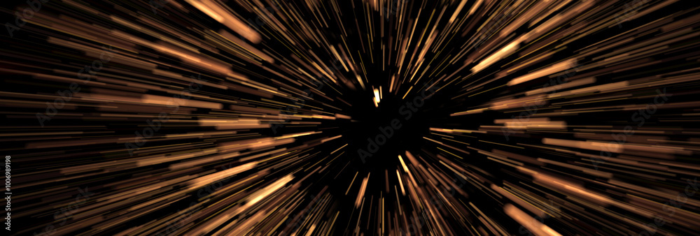yellow speed lines from lights with blank spot on black background. 3D Rendering yellow speed lines from lights with blank spot on black background. 3D Rendering