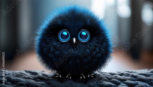 the most perfect blue owl cartoon monster photo