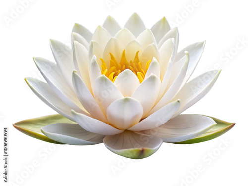 White Lotus Flower Isolated on Transparent Background for Creative Design Projects