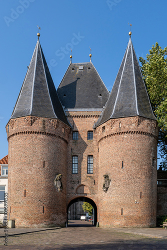 Koornmarktspoort city gate in Kampen, Netherlands photo