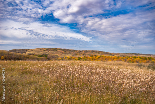 Obraz na płótnie Autumn hiking on the Canadian prairie