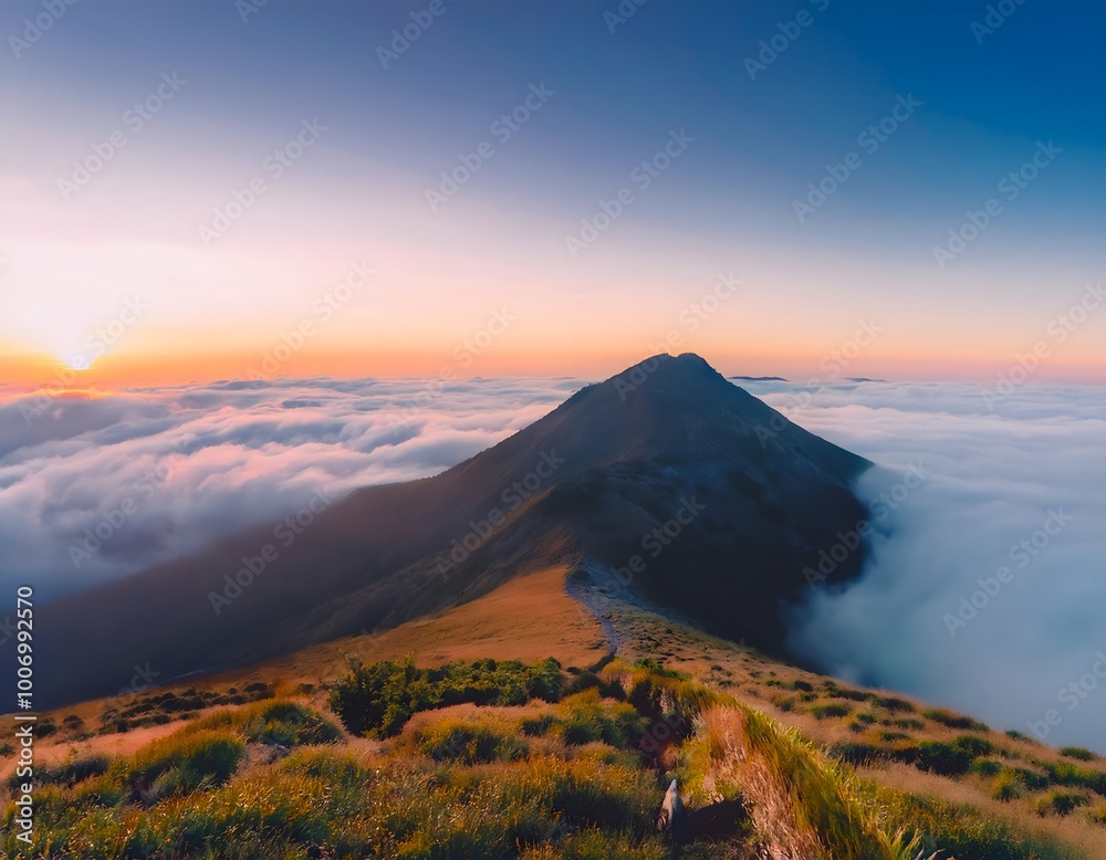 Fototapeta premium sunset over the mountains