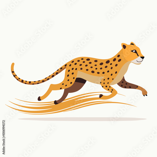 cheetah cartoon isolated on white