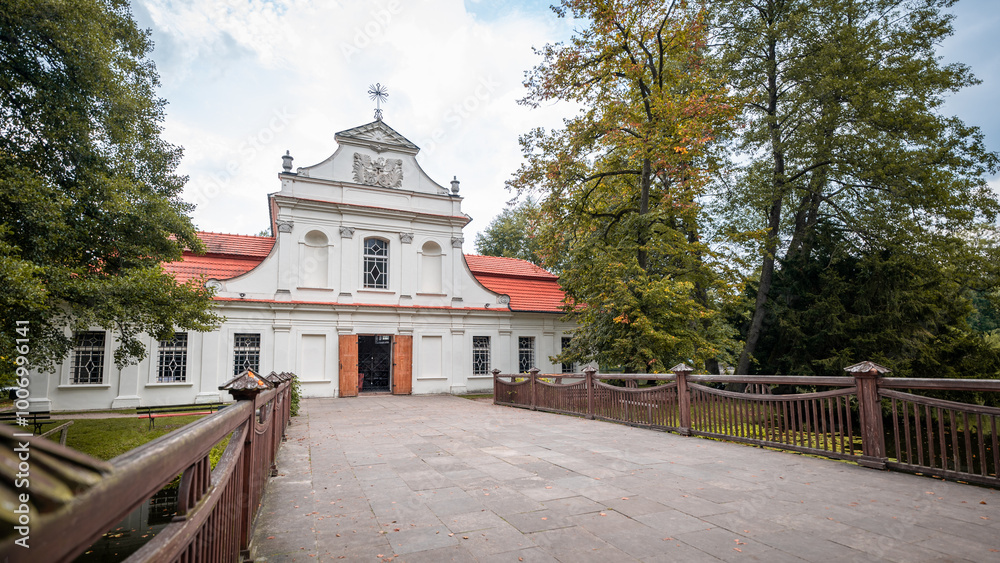 Church of St. Jana Nepomucena on the water in Zwierzyniec. Church in baroque style