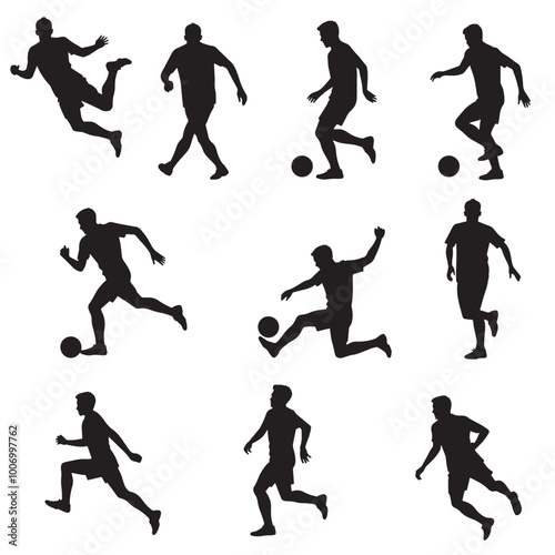 Wallpaper Mural Silhouettes of Indoor Soccer Players Torontodigital.ca