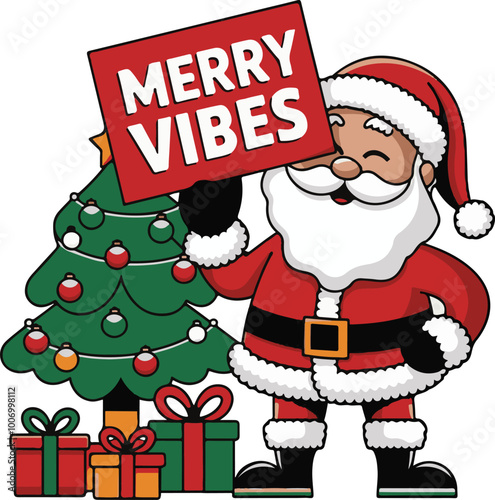 Merry Vibes vector art illustration. Best Typography Vector T shirt Design