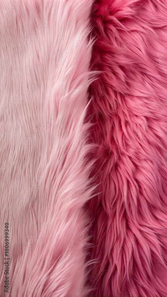 Fototapeta premium Soft pink and blush fur textures displayed side by side, showcasing rich variations in color and fiber in natural light. Generative AI