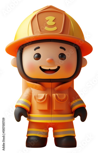 PNG Fire fighter human cute toy.