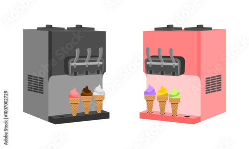 ice cream machine vector illustration isolated on white background.