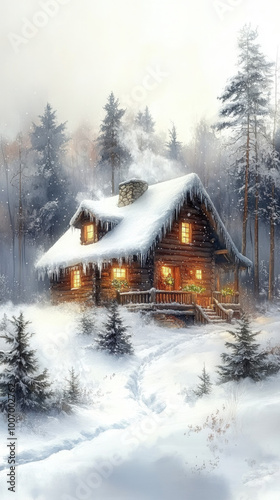 A serene watercolor depicti...