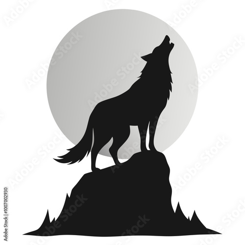 wolf howling at the moon