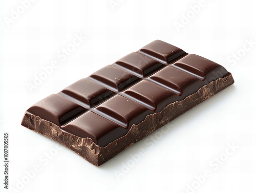 Top view of delicious chocolate bar with smooth surface and rich texture isolated on white background new beautiful stock image illustration AI