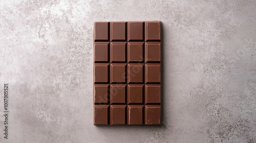Top view of delicious chocolate bar with smooth surface and rich texture isolated on white background new beautiful stock image illustration AI
