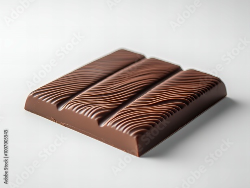 Top view of delicious chocolate bar with smooth surface and rich texture isolated on white background new beautiful stock image illustration AI