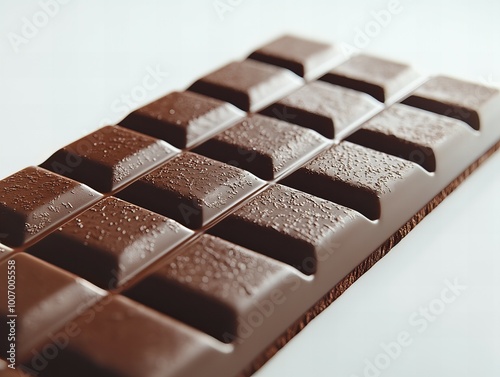 Top view of delicious chocolate bar with smooth surface and rich texture isolated on white background new beautiful stock image illustration AI
