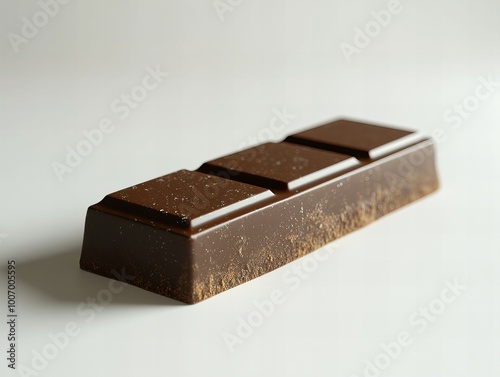 Top view of delicious chocolate bar with smooth surface and rich texture isolated on white background new beautiful stock image illustration AI