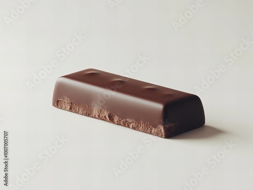 Top view of delicious chocolate bar with smooth surface and rich texture isolated on white background new beautiful stock image illustration AI