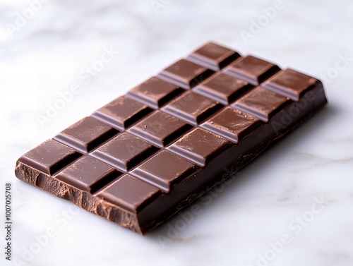 Top view of delicious chocolate bar with smooth surface and rich texture isolated on white background new beautiful stock image illustration AI