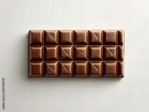 Top view of delicious chocolate bar with smooth surface and rich texture isolated on white background new beautiful stock image illustration AI