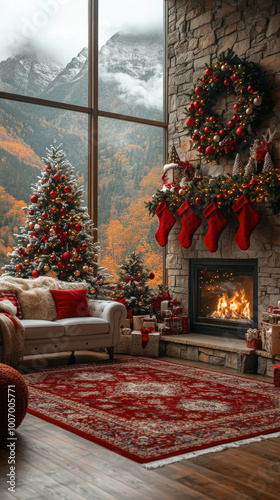 cozy living room scene view...