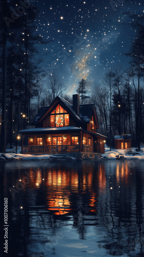 delicate watercolor scene o...