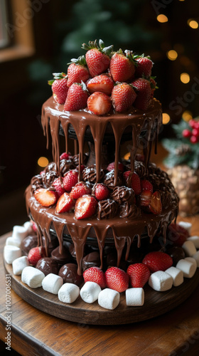 elegant setup of a Christma...