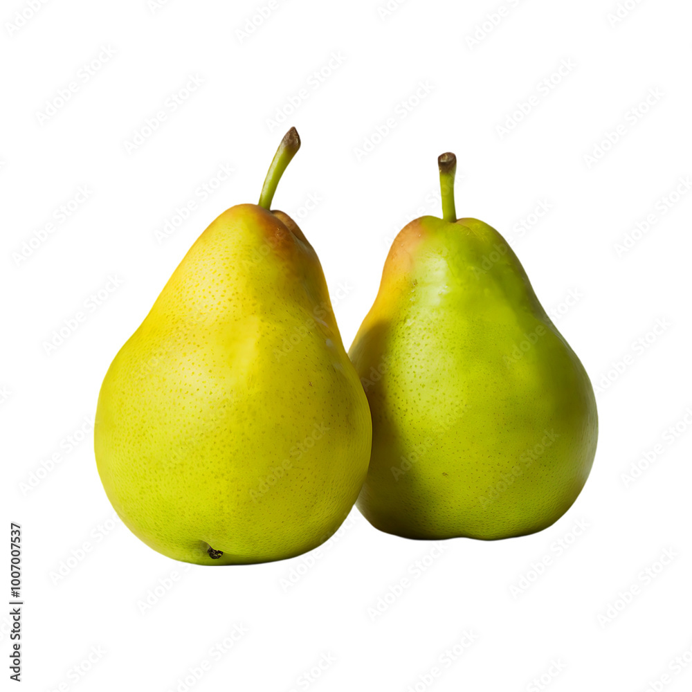 Fresh green pear fruit isolated on a transparent background by AI generative Fresh green pear fruit isolated on a transparent background by AI generative