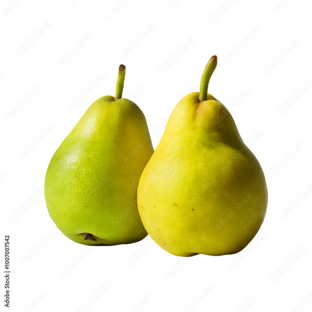 Fresh green pear fruit isolated on a transparent background by AI generative Fresh green pear fruit isolated on a transparent background by AI generative