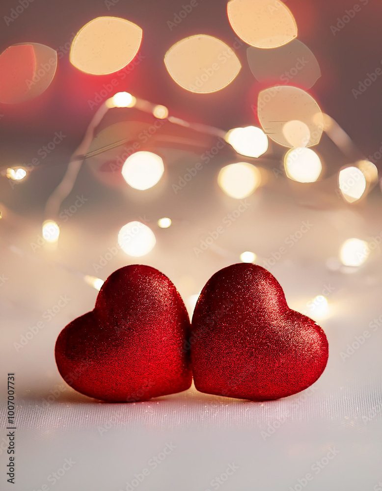 Valentines day background with two red hearts on wooden background
Valentines day background with two red hearts on wooden background