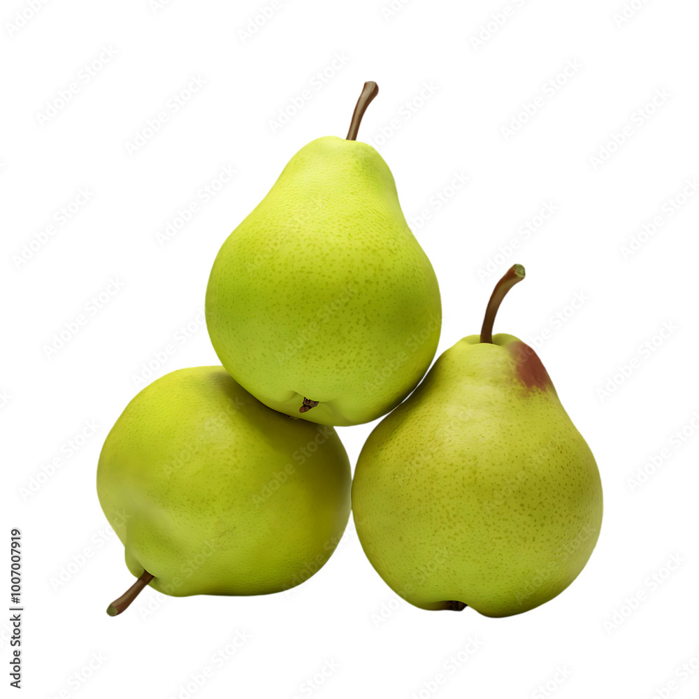 Fresh green pear fruit isolated on a transparent background by AI generative Fresh green pear fruit isolated on a transparent background by AI generative