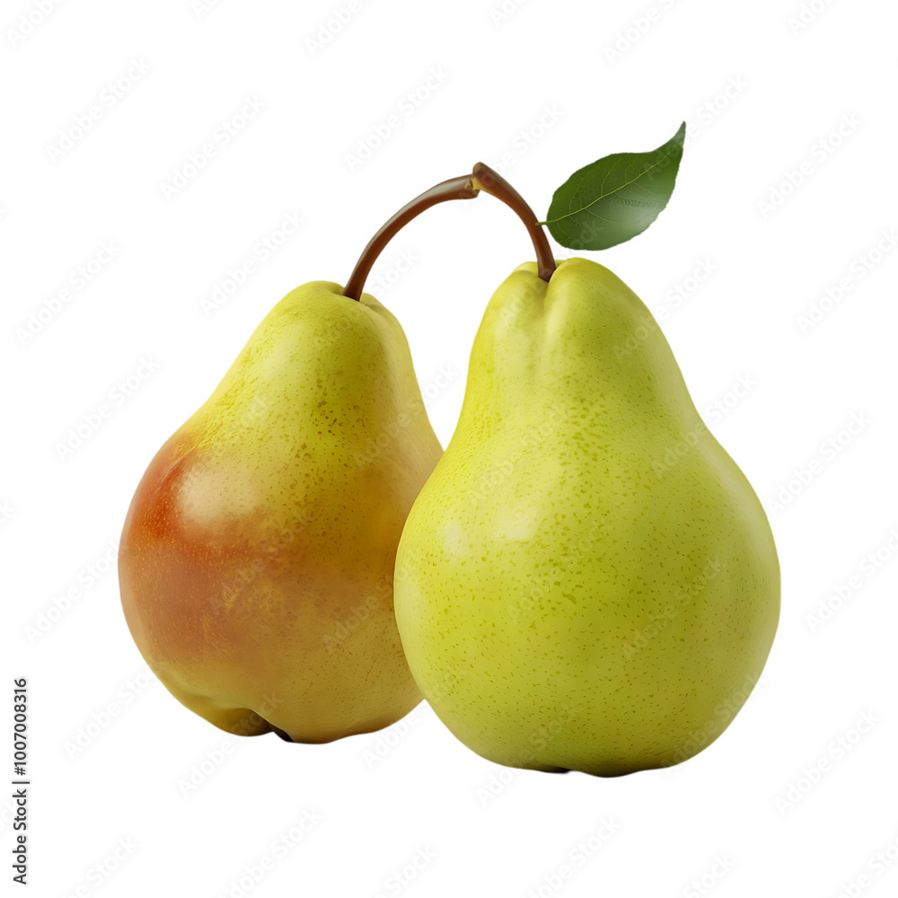 Fresh green pear fruit isolated on a transparent background by AI generative Fresh green pear fruit isolated on a transparent background by AI generative