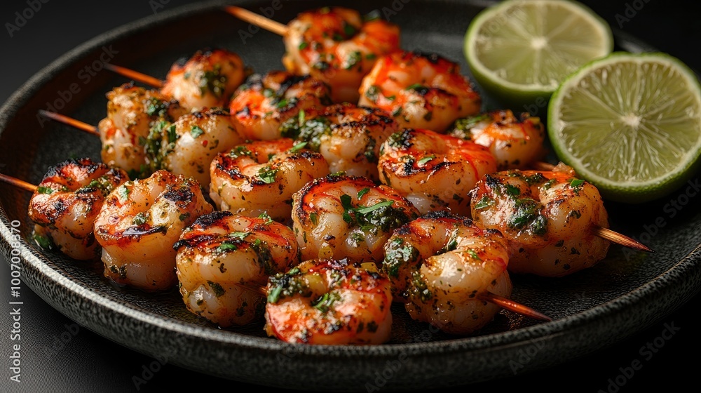 Grilled Shrimp Skewers with Cilantro Lime Sauce Grilled Shrimp Skewers with Cilantro Lime Sauce