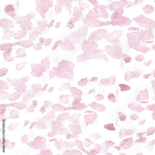 Abstract watercolor texture in pale pink spots isolated. Seamless pattern of delicate brush strokes soft lilac hand painted. Splashes pastel mauve tones on repeated background for design.