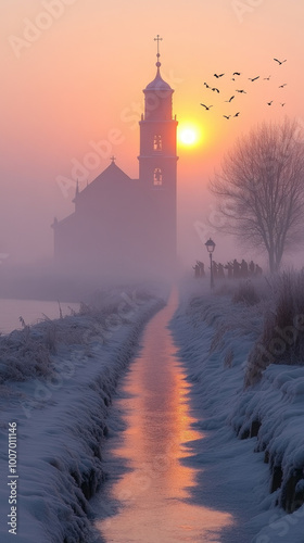 serene winter landscape wit...