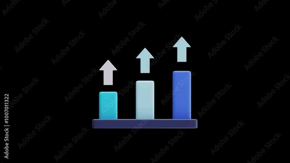 Growing Bar Chart with Upward Arrows 3D Icon Animation
Growing Bar Chart with Upward Arrows 3D Icon Animation