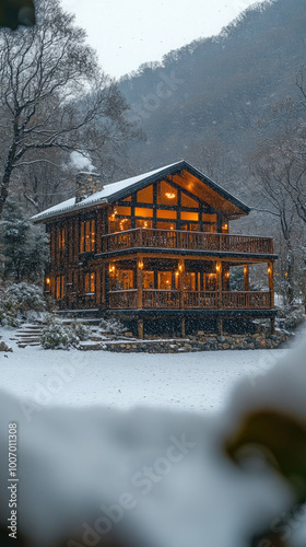 serene winter landscape wit...