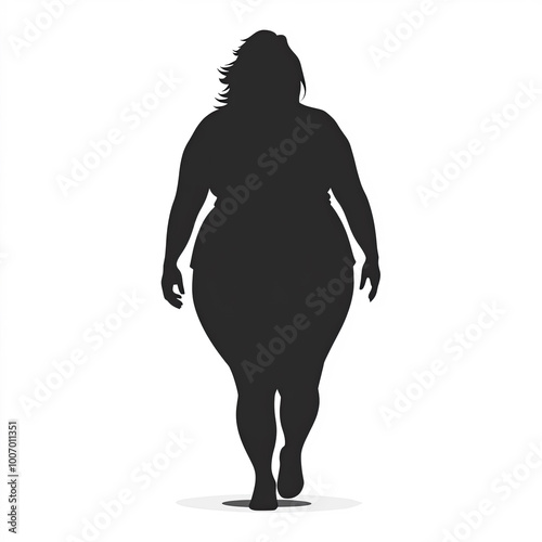Silhouette Of Walking Fat P...