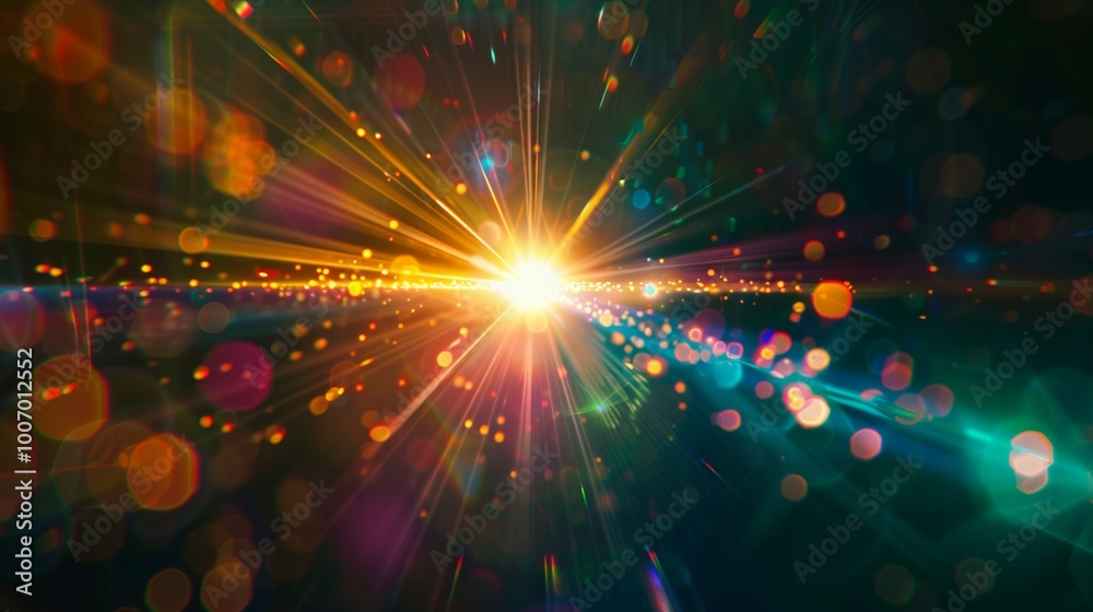 Naklejka premium Colorful Lighting lens flare background 