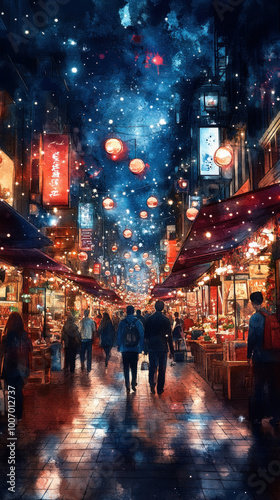 vibrant watercolor painting...