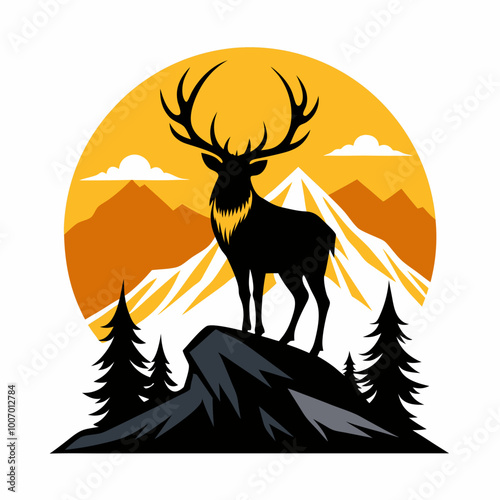 silhouette of a deer in the woods