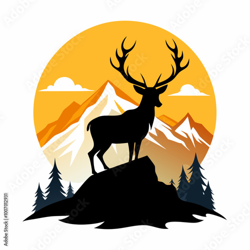 silhouette of a deer