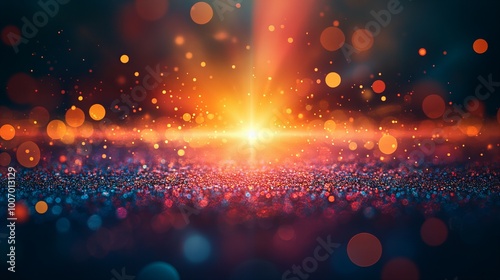 Bright colorful light rays with vibrant bokeh effects blending together, creating a vivid abstract visual background with warm gradients and radiant glow new beautiful stock image illustration AI photo