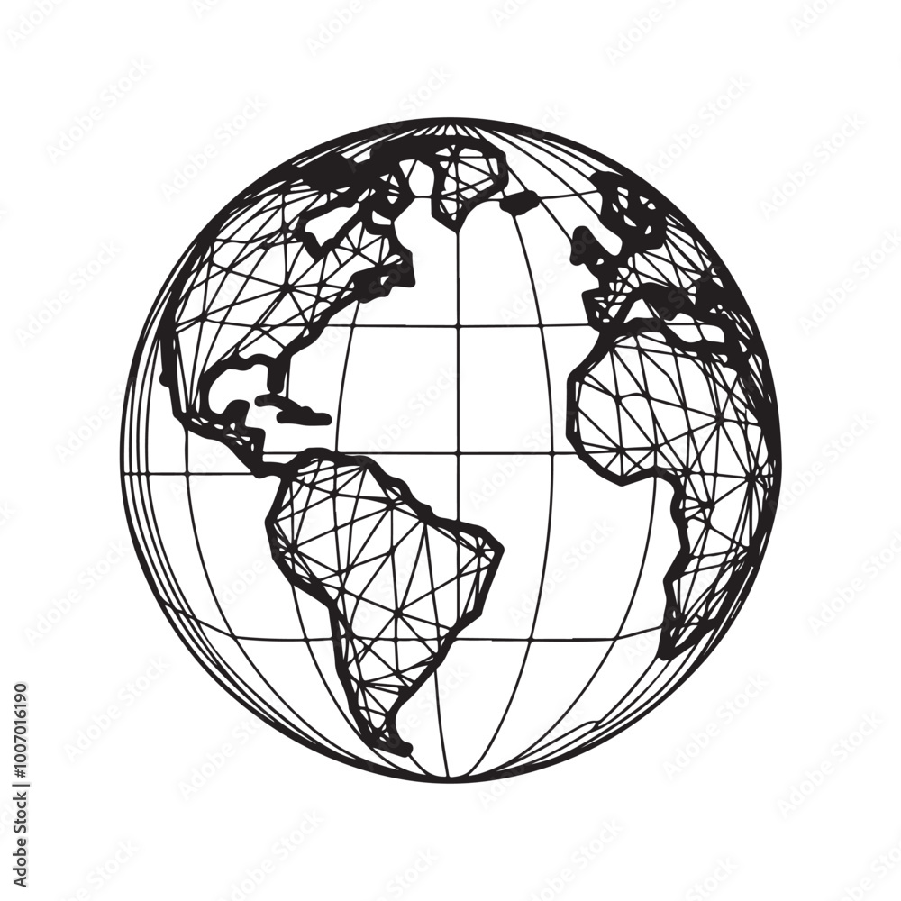single one line globe silhouette on white background
single one line globe silhouette on white background