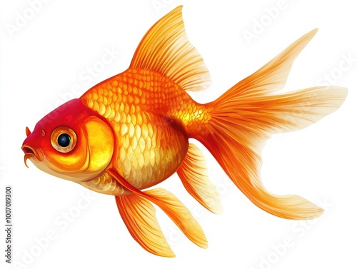 Vibrant goldfish swimming with fins extended, isolate on transparent background --ar 4:3 --v 6.1 Job ID: edfcb885-d35b-4ba3-aaef-c291c28bde14